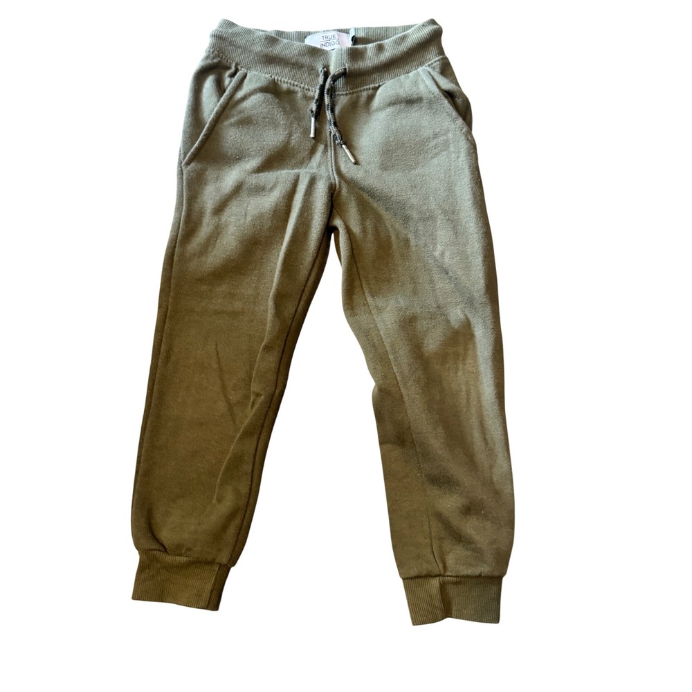 True Indigo Kids Olive Green Fleece Jogger Pants Size 6 Drawstring Sweatpants
